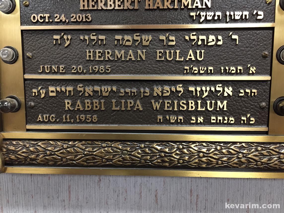 Rebbe Eliezer Lipa Weisblum Kevarim Com